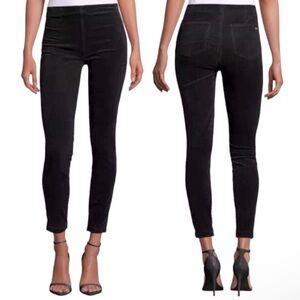 TORY BURCH BILLET BLACK CORDUROY STRETCHY SKINNY LEGGING PANTS 24